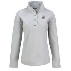 Cleveland Browns Cutter & Buck Women's Hunts Point Eco Half-Snap Sweatshirt - Gray outlet