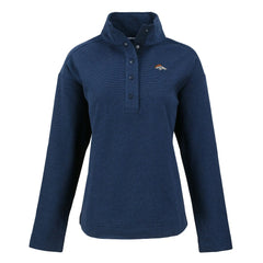 Denver Broncos Cutter & Buck Women's Hunts Point Eco Half-Snap Sweatshirt - Navy online