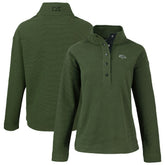 Denver Broncos Cutter & Buck Women's Hunts Point Eco Half-Snap Sweatshirt - Green sale