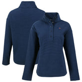 Denver Broncos Cutter & Buck Women's Hunts Point Eco Half-Snap Sweatshirt - Navy online