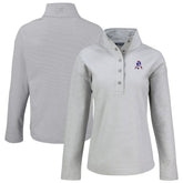 New England Patriots Cutter & Buck Women's Hunts Point Eco Half-Snap Sweatshirt - Gray sale