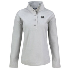 New York Giants Cutter & Buck Women's Hunts Point Eco Half-Snap Sweatshirt - Gray outlet
