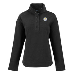 Pittsburgh Steelers Cutter & Buck Women's Hunts Point Eco Half-Snap Sweatshirt - Black online