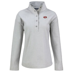 San Francisco 49ers Cutter & Buck Women's Hunts Point Eco Half-Snap Sweatshirt - Gray cheap