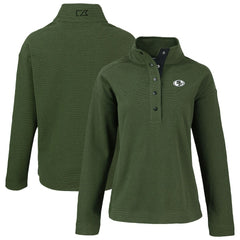 San Francisco 49ers Cutter & Buck Women's Hunts Point Eco Half-Snap Sweatshirt - Green online