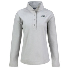 Seattle Seahawks Cutter & Buck Women's Hunts Point Eco Half-Snap Sweatshirt - Gray cheap