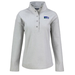 Seattle Seahawks Cutter & Buck Women's Hunts Point Eco Half-Snap Sweatshirt - Gray outlet