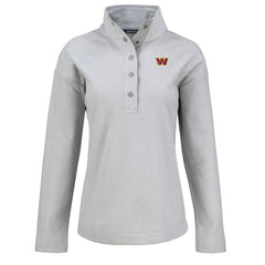 Washington Commanders Cutter & Buck Women's Hunts Point Eco Half-Snap Sweatshirt - Gray on sale