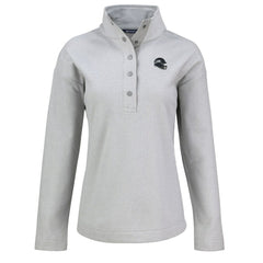 Seattle Seahawks Cutter & Buck Women's Hunts Point Eco Half-Snap Sweatshirt - Gray discount