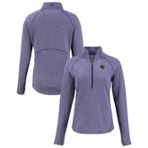 Baltimore Ravens Cutter & Buck Women's Peshastin Eco Fleece Recycled Tri-Blend Raglan Half-Zip Jacket - Heather Purple on sale