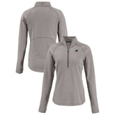 Carolina Panthers Cutter & Buck Women's Peshastin Eco Fleece Recycled Tri-Blend Raglan Half-Zip Jacket - Heather Gray for sale