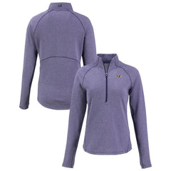 Baltimore Ravens Cutter & Buck Women's Peshastin Eco Fleece Recycled Tri-Blend Raglan Half-Zip Jacket - Heather Purple cheap