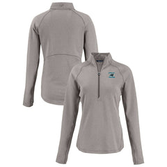 Carolina Panthers Cutter & Buck Women's Peshastin Eco Fleece Recycled Tri-Blend Raglan Half-Zip Jacket - Heather Gray for sale