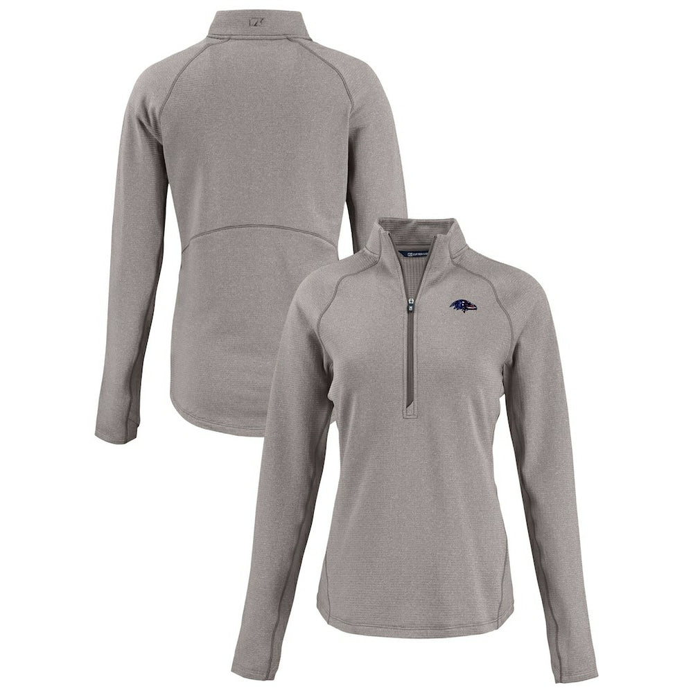 Baltimore Ravens Cutter & Buck Women's Americana Peshastin Eco Fleece Recycled Tri-Blend Raglan Half-Zip Jacket - Heather Gray discount