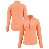Chicago Bears Cutter & Buck Women's Peshastin Eco Fleece Recycled Tri-Blend Raglan Half-Zip Jacket - Heather Orange outlet