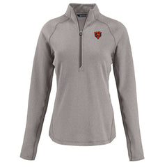 Chicago Bears Cutter & Buck Women's Peshastin Eco Fleece Recycled Tri-Blend Raglan Half-Zip Jacket - Heather Gray online