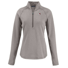 Kansas City Chiefs Cutter & Buck Women's Peshastin Eco Fleece Recycled Tri-Blend Raglan Half-Zip Jacket - Heather Gray sale
