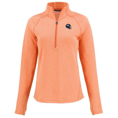 Denver Broncos Cutter & Buck Women's Peshastin Eco Fleece Recycled Tri-Blend Raglan Half-Zip Jacket - Heather Orange discount