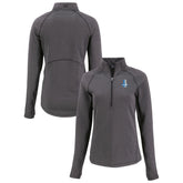 Detroit Lions Cutter & Buck Women's Peshastin Eco Fleece Recycled Tri-Blend Raglan Half-Zip Jacket - Heather Black cheap