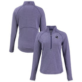 Minnesota Vikings Cutter & Buck Women's Peshastin Eco Fleece Recycled Tri-Blend Raglan Half-Zip Jacket - Heather Purple for sale