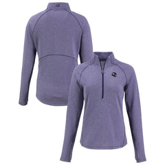 Minnesota Vikings Cutter & Buck Women's Peshastin Eco Fleece Recycled Tri-Blend Raglan Half-Zip Jacket - Heather Purple for sale