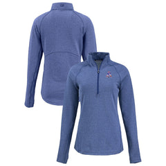 New England Patriots Cutter & Buck Women's Peshastin Eco Fleece Recycled Tri-Blend Raglan Half-Zip Jacket - Heather Royal outlet