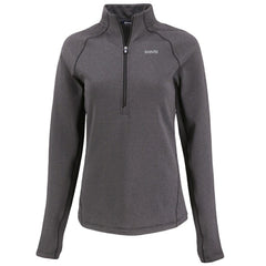 New Orleans Saints Cutter & Buck Women's Peshastin Eco Fleece Recycled Tri-Blend Raglan Half-Zip Jacket - Heather Black for sale