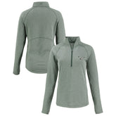Philadelphia Eagles Cutter & Buck Women's Peshastin Eco Fleece Recycled Tri-Blend Raglan Half-Zip Jacket - Heather Kelly Green sale