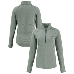 Philadelphia Eagles Cutter & Buck Women's Peshastin Eco Fleece Recycled Tri-Blend Raglan Half-Zip Jacket - Heather Kelly Green sale