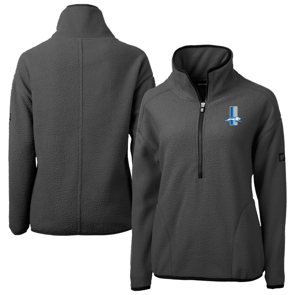 Detroit Lions Cutter & Buck Women's Historic Cascade Eco Sherpa Fleece Half-Zip Jacket - Charcoal discount