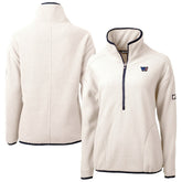 Washington Commanders Cutter & Buck Women's Americana Cascade Eco Sherpa Fleece Half-Zip Jacket - Oatmeal sale