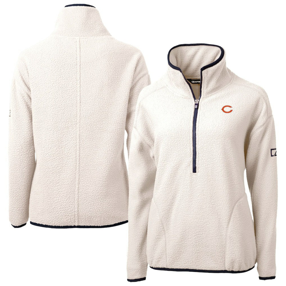Chicago Bears Cutter & Buck Women's Cascade Eco Sherpa Fleece Half-Zip Jacket - Oatmeal sale