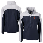 Chicago Bears Cutter & Buck Women's Charter Eco Recycled Half-Zip Hooded Anorak Jacket - Navy online