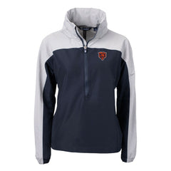Chicago Bears Cutter & Buck Women's Charter Eco Recycled Half-Zip Hooded Anorak Jacket - Navy online