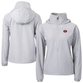San Francisco 49ers Cutter & Buck Women's Charter Eco Recycled Half-Zip Hooded Anorak Jacket - Gray for sale