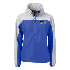 Seattle Seahawks Cutter & Buck Women's Charter Eco Recycled Half-Zip Hooded Anorak Jacket - Blue outlet