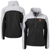 Tampa Bay Buccaneers Cutter & Buck Women's Charter Eco Recycled Half-Zip Hooded Anorak Jacket - Black cheap