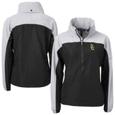 Green Bay Packers Cutter & Buck Women's Charter Eco Recycled Half-Zip Hooded Anorak Jacket - Black outlet