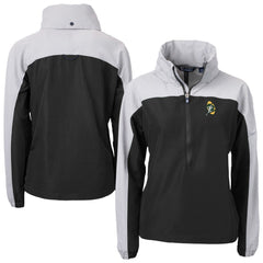 Green Bay Packers Cutter & Buck Women's Charter Eco Recycled Half-Zip Hooded Anorak Jacket - Black outlet