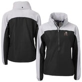 Cleveland Browns Cutter & Buck Women's Charter Eco Recycled Half-Zip Hooded Anorak Jacket - Black on sale