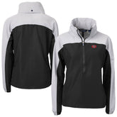 San Francisco 49ers Cutter & Buck Women's Charter Eco Recycled Half-Zip Hooded Anorak Jacket - Black outlet