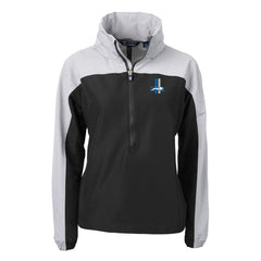 Detroit Lions Cutter & Buck Women's Charter Eco Recycled Half-Zip Hooded Anorak Jacket - Black sale