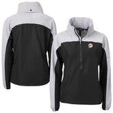 Miami Dolphins Cutter & Buck Women's Charter Eco Recycled Half-Zip Hooded Anorak Jacket - Black discount