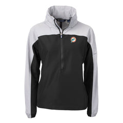 Miami Dolphins Cutter & Buck Women's Charter Eco Recycled Half-Zip Hooded Anorak Jacket - Black discount