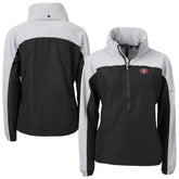 San Francisco 49ers Cutter & Buck Women's Charter Eco Recycled Half-Zip Hooded Anorak Jacket - Black sale