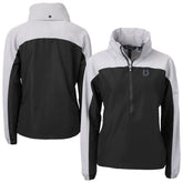 Indianapolis Colts Cutter & Buck Women's Charter Eco Recycled Half-Zip Hooded Anorak Jacket - Black on sale