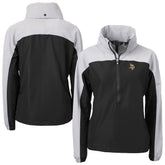 Minnesota Vikings Cutter & Buck Women's Charter Eco Recycled Half-Zip Hooded Anorak Jacket - Black cheap