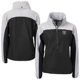 Las Vegas Raiders Cutter & Buck Women's Charter Eco Recycled Half-Zip Hooded Anorak Jacket - Black outlet