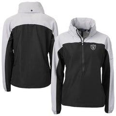 Las Vegas Raiders Cutter & Buck Women's Charter Eco Recycled Half-Zip Hooded Anorak Jacket - Black outlet