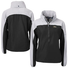 Baltimore Ravens Cutter & Buck Women's Charter Eco Recycled Half-Zip Hooded Anorak Jacket - Black discount